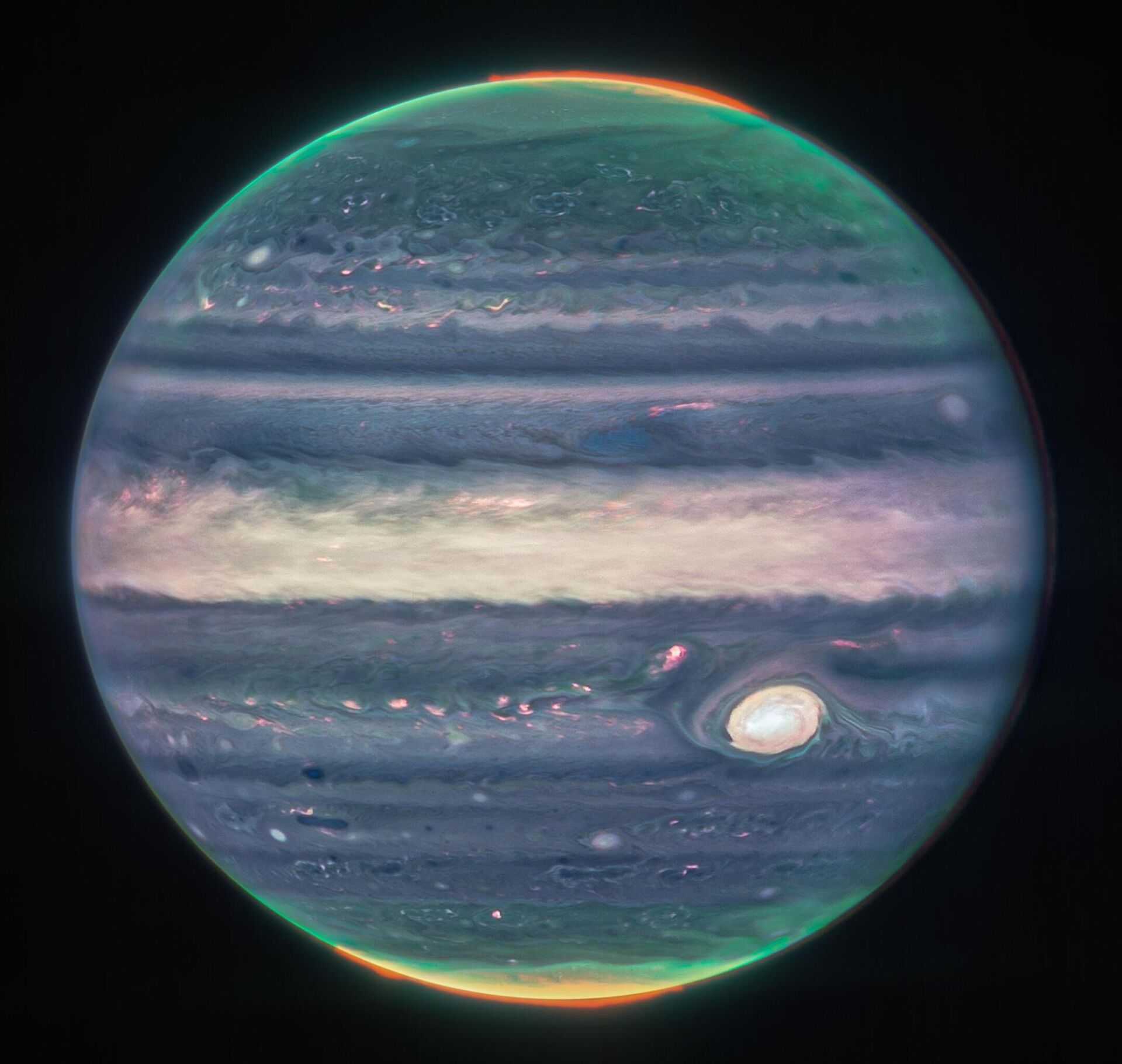 Imagen de Júpiter tomada por el telescopio espacial James Webb en 2022 - Sputnik Mundo, 1920, 23.08.2022