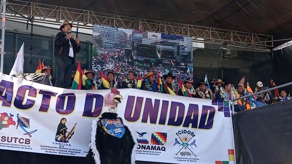 Miles de bolivianos se movilizaron en La Paz en apoyo al presidente Luis Arce y la democracia - Sputnik Mundo