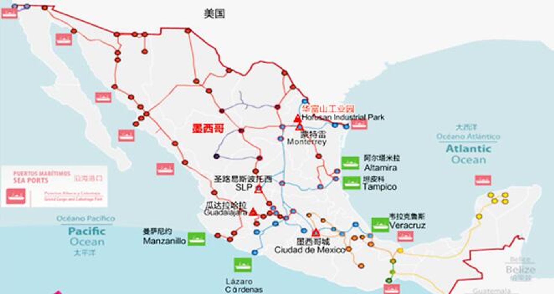Mapa de infraestructura de México del Parque Industrial Hofusan, centro chino ubicado en la ciudad de Monterrey - Sputnik Mundo, 1920, 30.09.2022