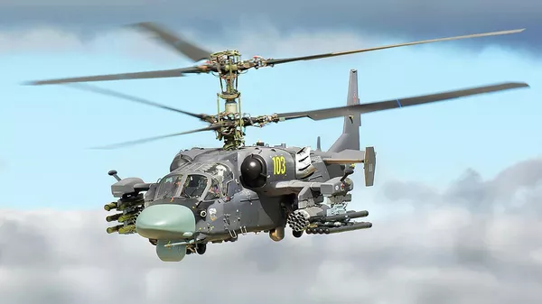 Un helicóptero Ka-52K - Sputnik Mundo
