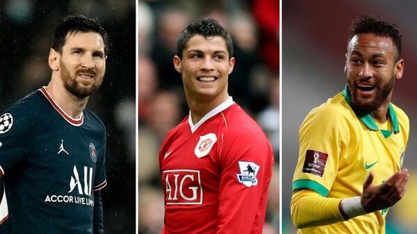 El futbolista argentino Lionel Messi, el portugués Cristiano Ronaldo, y el brasileño Neymar  - Sputnik Mundo