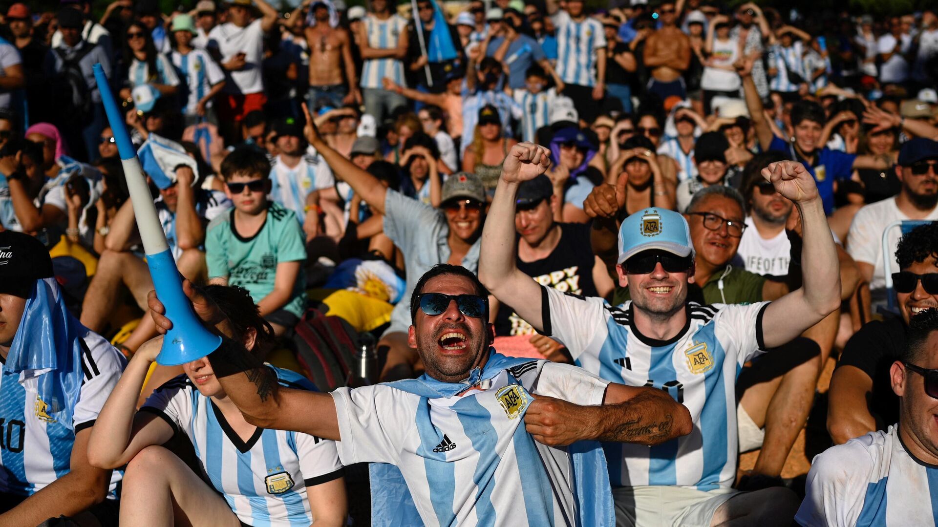 Los aficionados del equipo de Argentina durante el Mundial 2022 - Sputnik Mundo, 1920, 30.11.2022