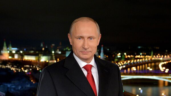 El presidente ruso, Vladímir Putin, en su felicitación a los rusos en 2015 (archivo) - Sputnik Mundo