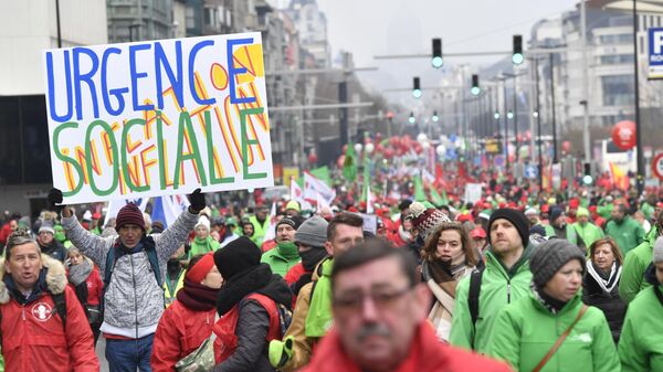 Protestas en Bruselas - Sputnik Mundo