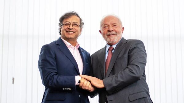 Los presidentes de Colombia y Brasil, Gustavo Petro y Luiz Inácio Lula da Silva, de izquierda a derecha. - Sputnik Mundo