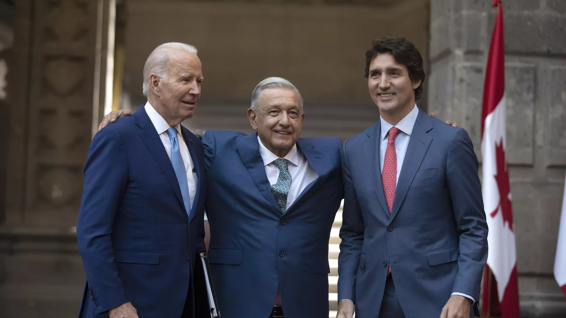 Joe Biden, presidente de EEUU; Andrés Manuel López Obrador, presidente de México; Justin Trudeau, primer ministro de Canadá. - Sputnik Mundo, 1920, 11.01.2023