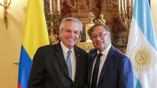 Los presidentes de Argentina y Colombia, Alberto Fernández y Gustavo Petro, de izquierda a derecha. - Sputnik Mundo
