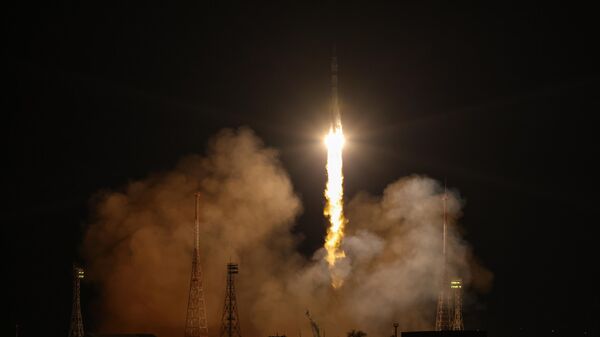 Lanzamiento de Soyuz-2.1a con una nave espacial no tripulada Soyuz MS-23 desde el cosmódromo de Baikonur. - Sputnik Mundo