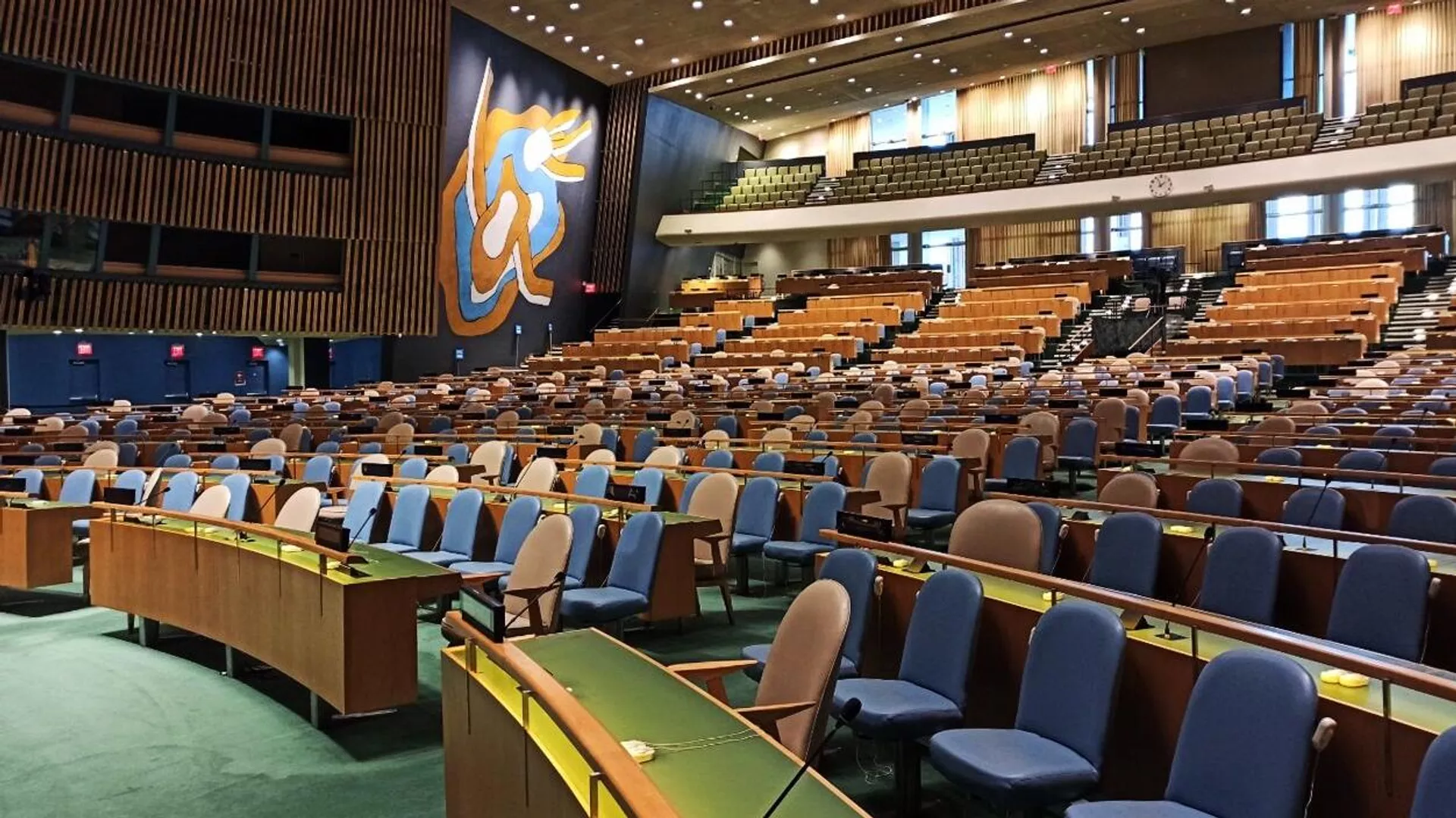 A sala de conferências da sede das Nações Unidas em Nova York.  - Sputnik World, 1920, 26.02.2023