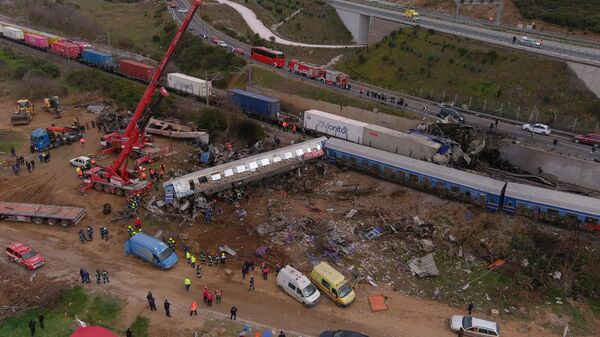 accidente de trenes en Grecia - Sputnik Mundo