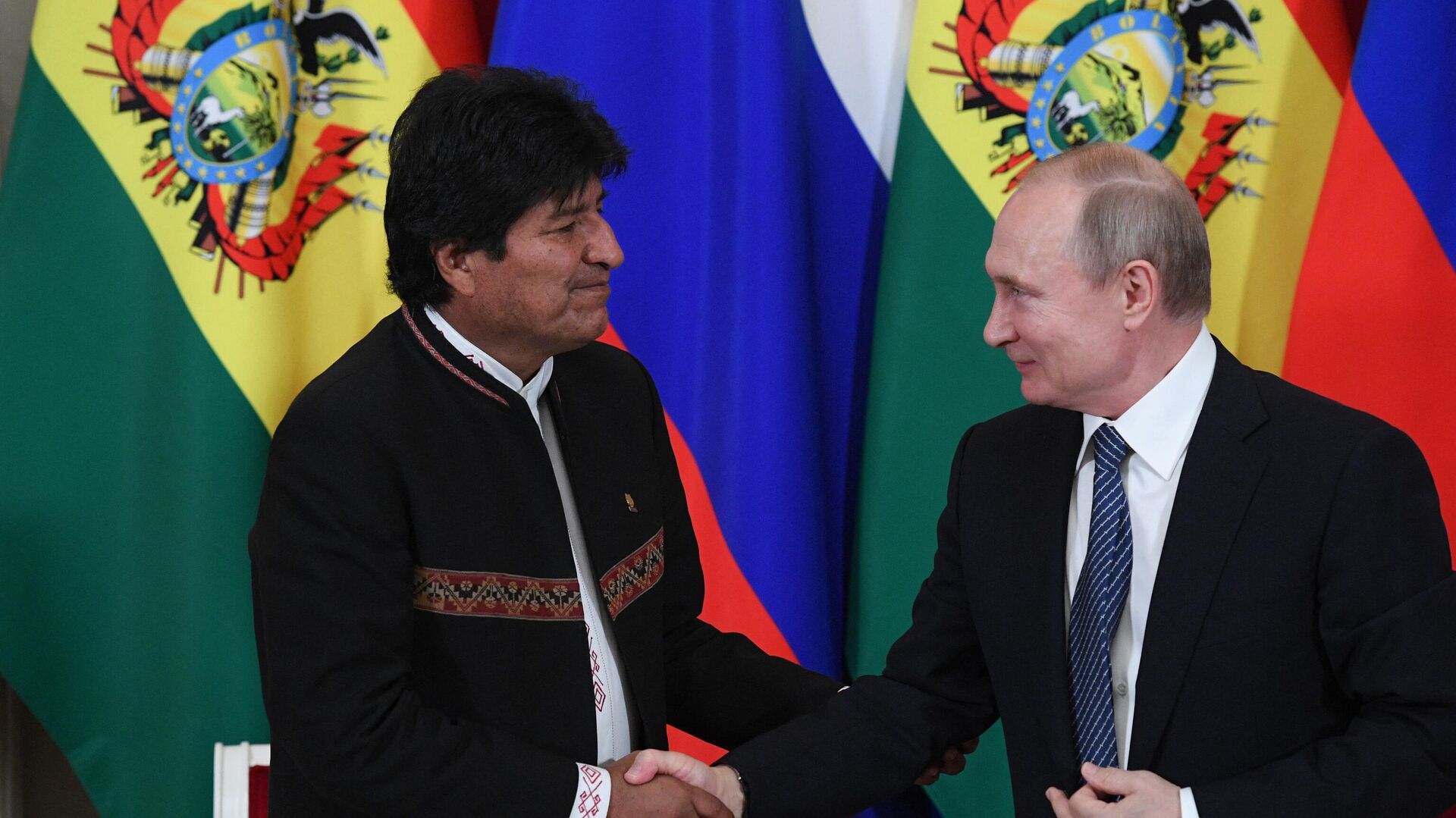 Evo Morales y Vladímir Putin  - Sputnik Mundo, 1920, 18.03.2023