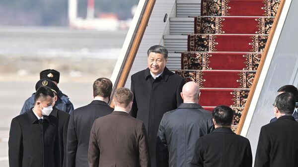 La llegada del presidente chino, Xi Jinping, a Rusia  - Sputnik Mundo