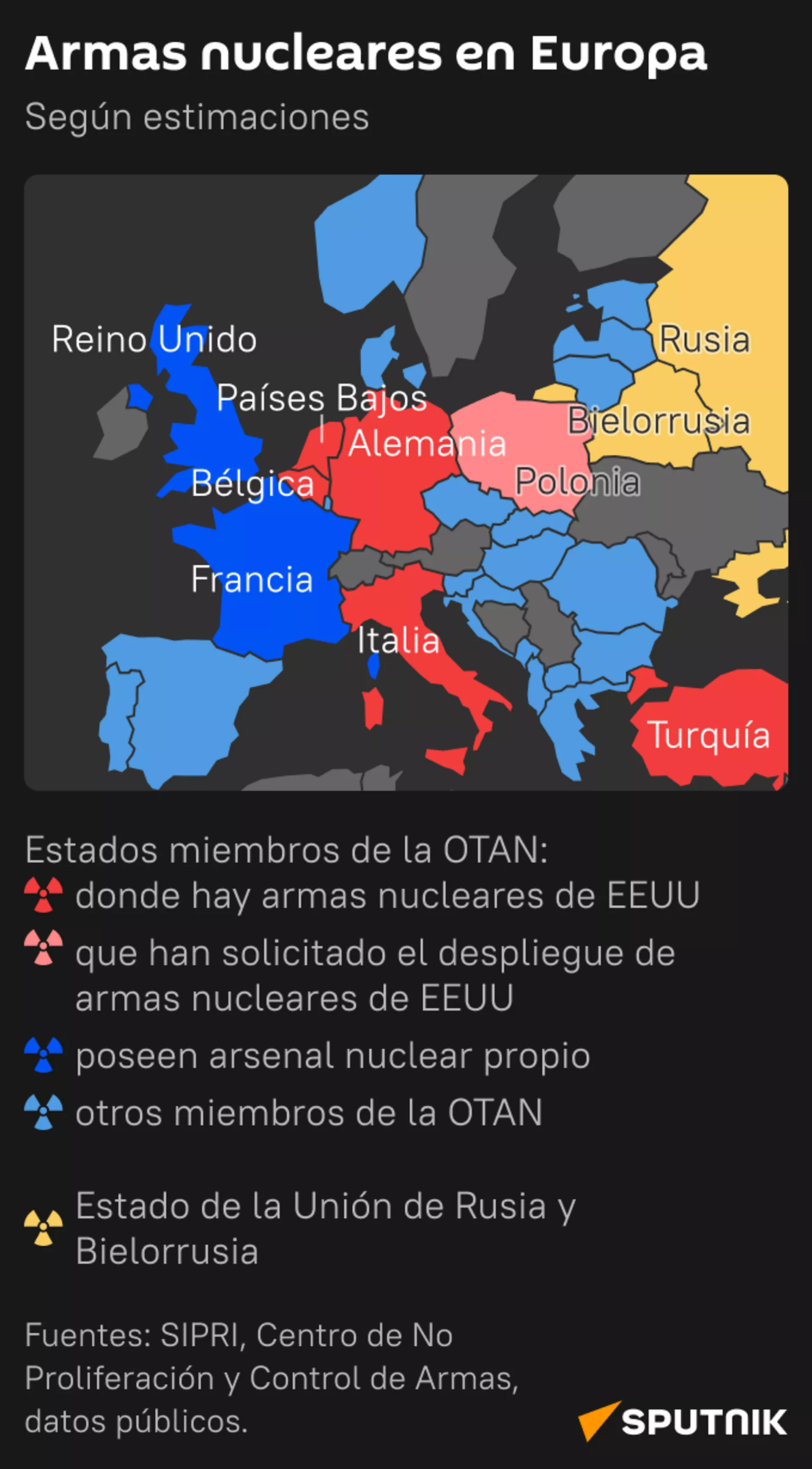 El mapa de las armas nucleares en Europa mob - Sputnik Mundo, 1920, 30.05.2023