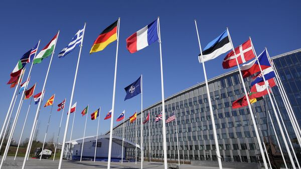 Las banderas de los países miembros de la OTAN - Sputnik Mundo