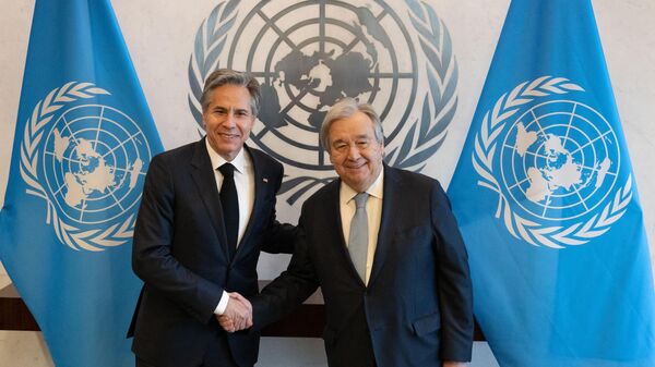 António Guterres y Anthony Blinken (imagen referencial)  - Sputnik Mundo
