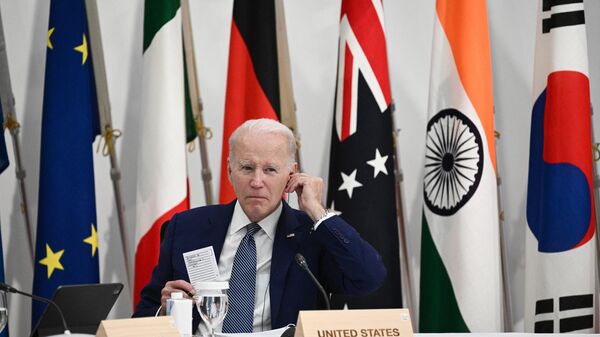 El presidente de EEUU, Joe Biden, durante la cumbre del G7  - Sputnik Mundo