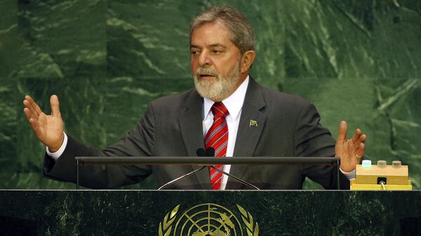 Lula Da Silva durante la 62ª sesión de la Asamblea General de la
ONU, Nueva York, 2007 - Sputnik Mundo