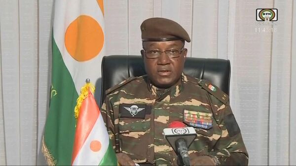 El general rebelde Omar Abdourahamane Tchiani que se proclamó como líder de la junta golpista en Níger, el 28 de julio 2023 - Sputnik Mundo
