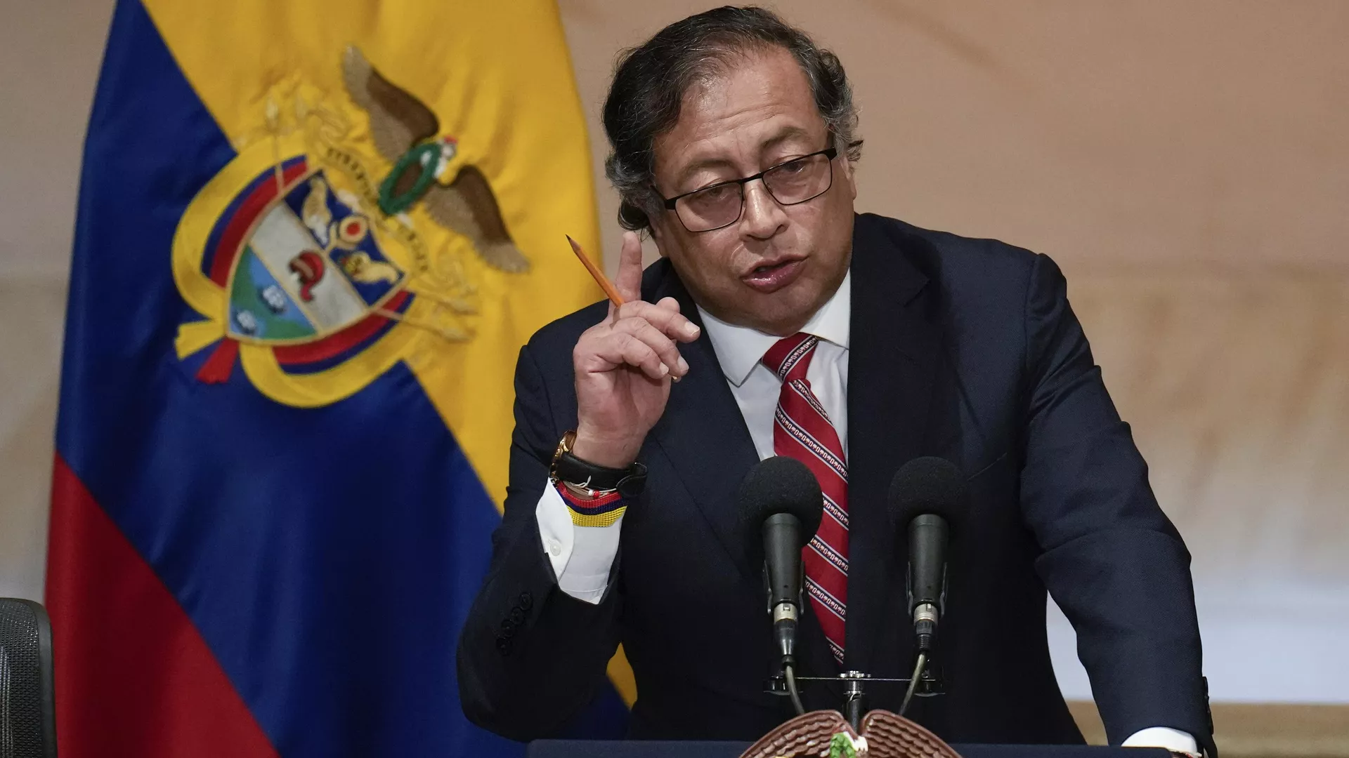 Gustavo Petro, presidente de Colombia, pronuncia un discurso durante la inauguración de una sesión del Congreso en Bogotá, Colombia, el 20 de julio de 2023. - Sputnik Mundo, 1920, 28.12.2023