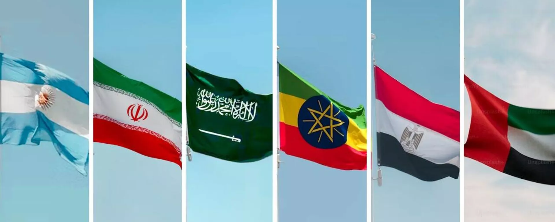 Bandiere di Argentina, Iran, Arabia Saudita, Etiopia, Egitto ed Emirati Arabi Uniti - Mondo Sputnik, 1920, 20/09/2023