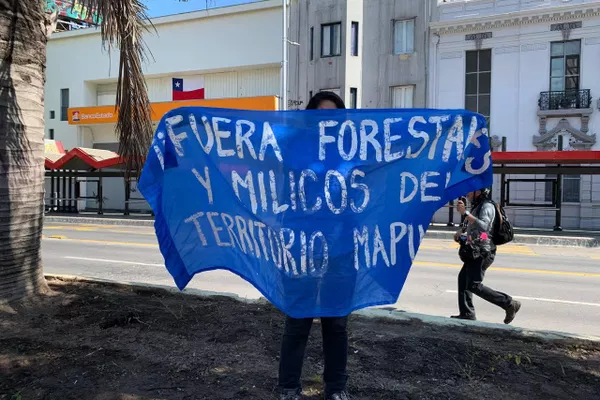 Marcha mapuche por el Día de la resistencia de los pueblos originarios en Chile - Sputnik Mundo