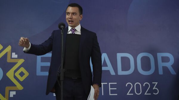 Daniel Noboa, candidato presidencial ecuatoriano en el último debate presidencial - Sputnik Mundo