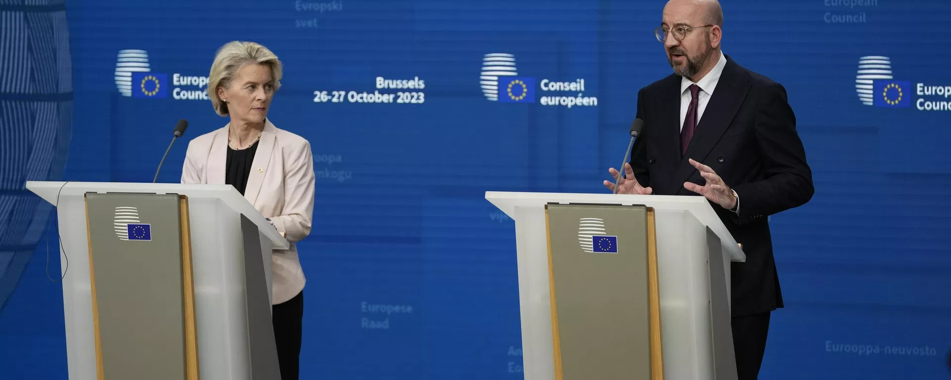 Ursula von der Leyen y Charles Michel  - Sputnik Mundo, 1920, 27.10.2023