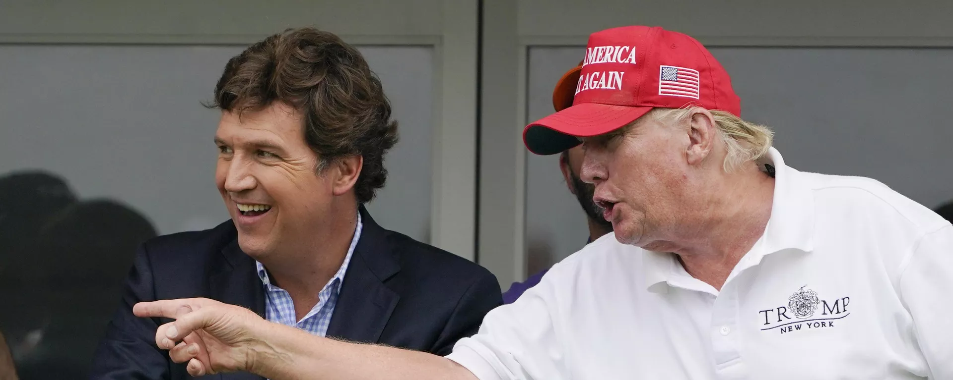 El comentarista político Tucker Carlson y el expresidente estadounidense Donald Trump - Sputnik Mundo, 1920, 09.11.2023