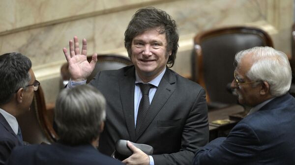 El presidente electo, Javier Milei, en el Congreso argentino - Sputnik Mundo