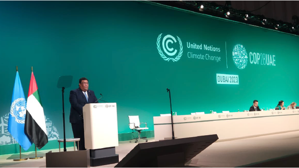 Valdrack Jaentschke, ministro asesor del Presidente lee la Declaración Nacional en la COP 28 - Sputnik Mundo