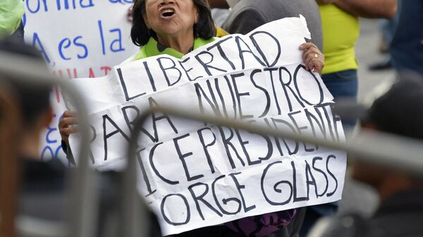 Manifestación en 2017 a favor del vicepresidente ecuatoriano Jorge Glas - Sputnik Mundo