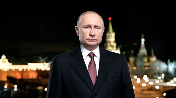 Vladímir Putin, el presidente ruso, durante su discurso de Año Nuevo  - Sputnik Mundo