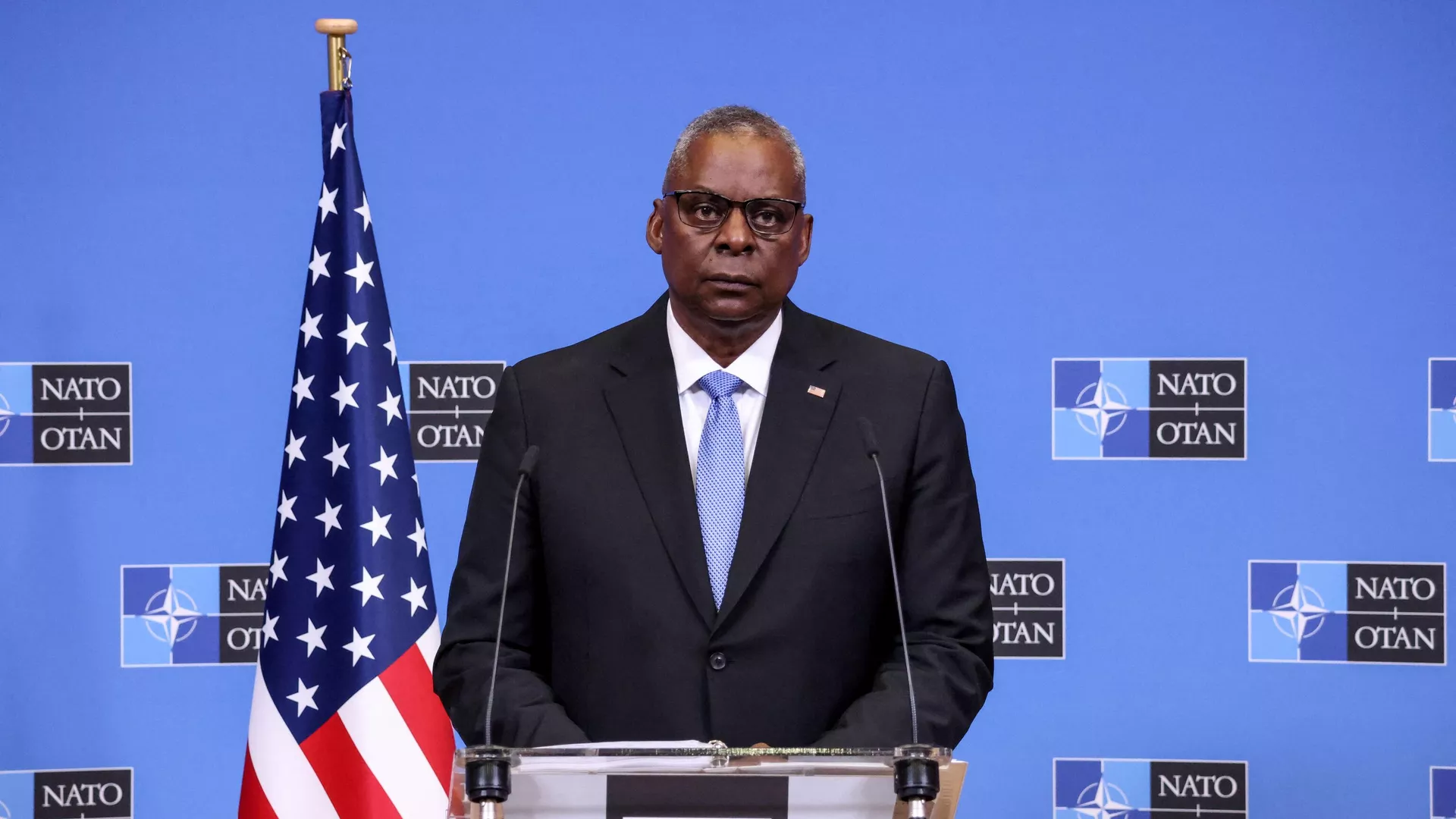 Lloyd Austin, secretario de Defensa de EEUU, en una conferencia de prensa de la OTAN en Bruselas, en octubre de 2023.  - Sputnik Mundo, 1920, 09.01.2024