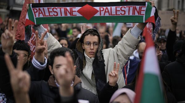 Una marcha en apoyo a Palestina en Francia (archivo) - Sputnik Mundo