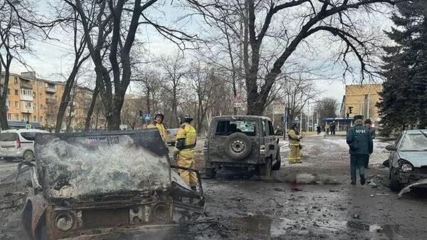 Consecuencias de un bombardeo ucraniano en Donetsk - Sputnik Mundo