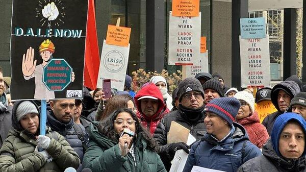 Protesta de trabajadores de El Milagro en Chicago. - Sputnik Mundo