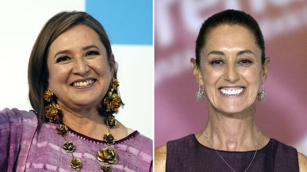 Xóchitl Gálvez (izquierda) y Claudia Sheinbaum (derecha), candidatas a la presidencia de México - Sputnik Mundo