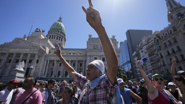 Una protesta en Argentina - Sputnik Mundo