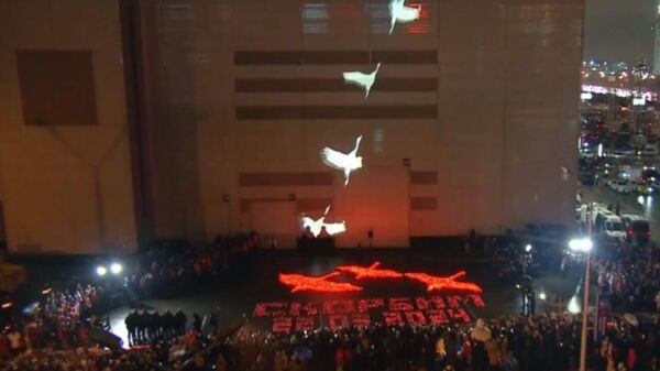 El Crocus City Hall se ilumina con cientos de pájaros alzando vuelo, en memoria de los fallecidos - Sputnik Mundo