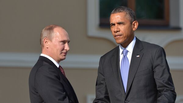 Presidente de Rusia,  Vladímir Putin, y presidente de EEUU, Barack Obama (Archivo) - Sputnik Mundo