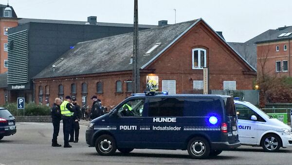 Policía danesa cerca del café cultural que acogía una charla sobre la libertad de la expresión - Sputnik Mundo