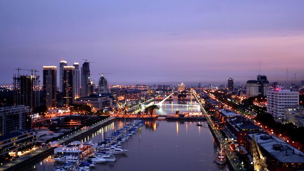 El barrio de Puerto Madero visto desde los aires en Buenos Aires, Argentina - Sputnik Mundo