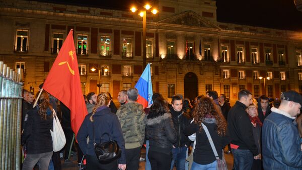 Concentración en Madrid en apoyo a los detenidos por participar en el conflicto de Ucrania - Sputnik Mundo