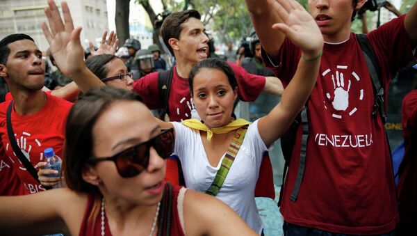 Manifestación estudiantil en Caracas - Sputnik Mundo