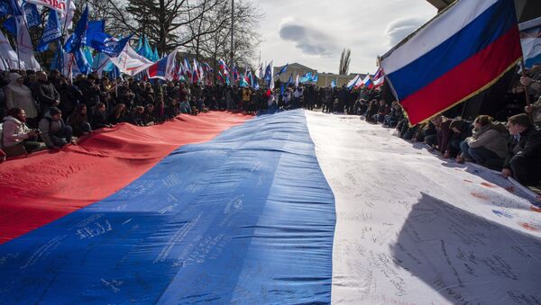 Aniversario de la reunificación de Crimea con Rusia en Simferopol (archivo) - Sputnik Mundo