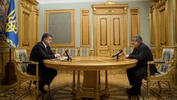 Presidente de Ucrania, Petró Poroshenko y Ígor Kolomoiski - Sputnik Mundo