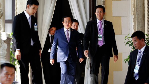 Prayuth Chan-Ocha, primer ministro de Tailandia, llega a Casa de Gobierno en Bangkok (centro) - Sputnik Mundo