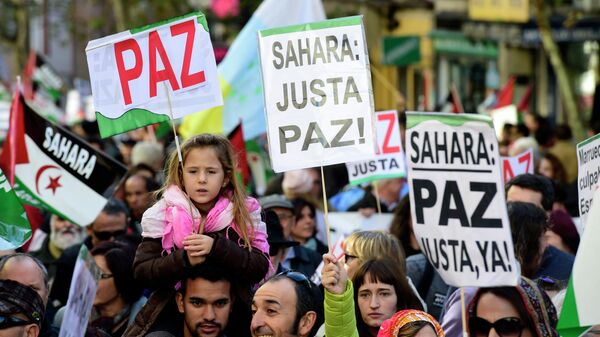 Concentración de apoyo al pueblo saharaui en Madrid, 16 de noviembre de 2014 - Sputnik Mundo