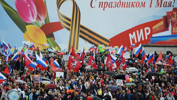 Arranca en Moscú la marcha de los sindicatos dedicada al 1 de mayo - Sputnik Mundo