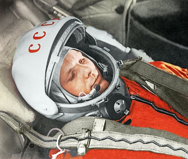 Yuri Gagarin, Gagarin, justo antes de ser el primer humano en alcanzar el cosmos, 12 de abril de 1961 Yuri Gagarin, Gagarin, justo antes de ser el primer humano en alcanzar el cosmos, 12 de abril de 1961 - Sputnik Mundo